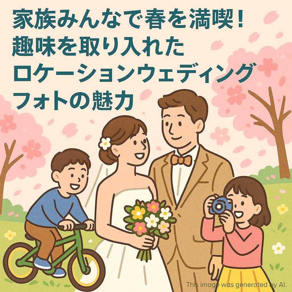 家族みんなで春を満喫！趣味を取り入れたロケーションウェディングフォトの魅力