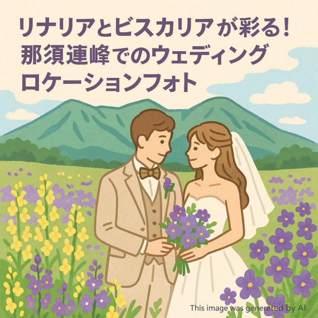 リナリアとビスカリアが彩る！那須連峰でのウェディングロケーションフォト
