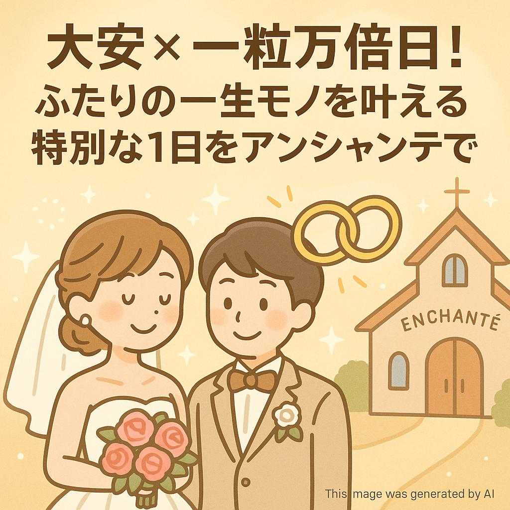 大安×一粒万倍日！ふたりの一生モノを叶える特別な1日をアンシャンテで