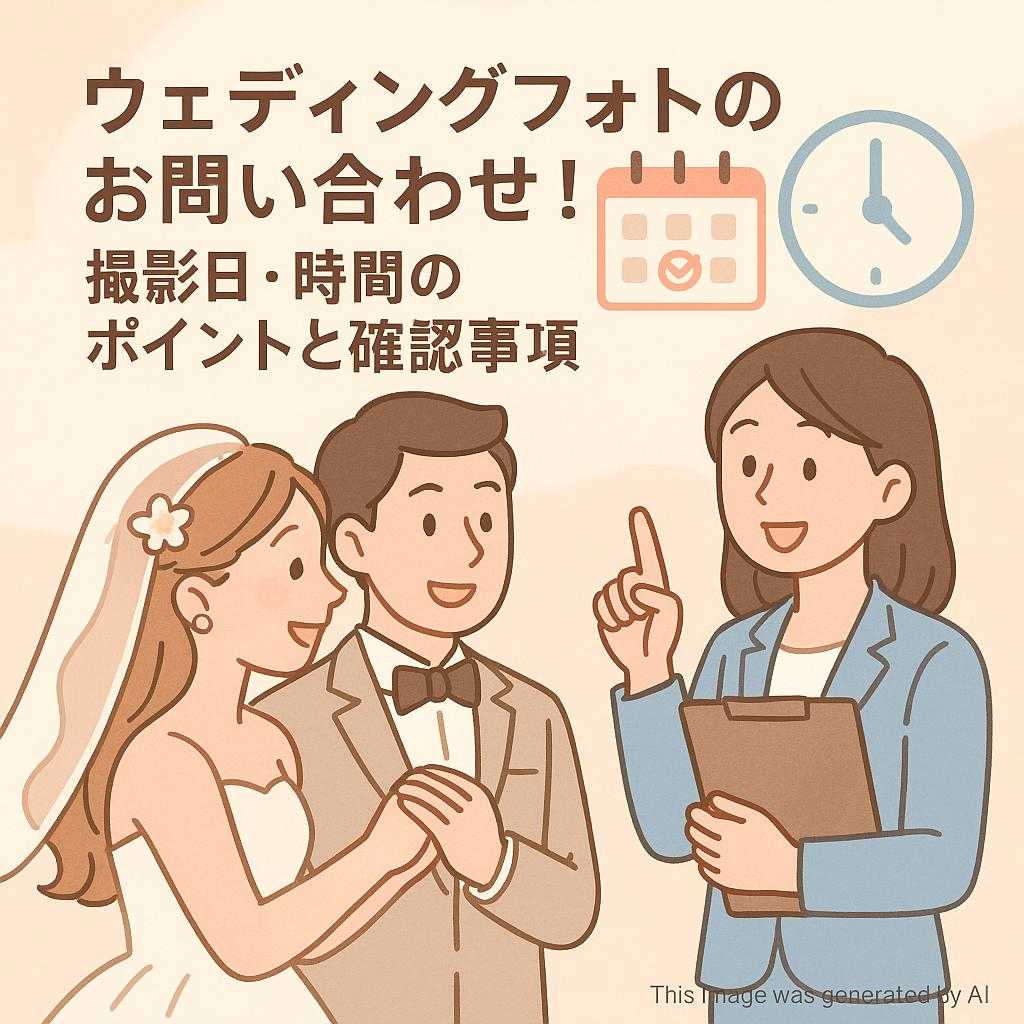 ウェディングフォトのお問い合わせ！撮影日・時間のポイントと確認事項