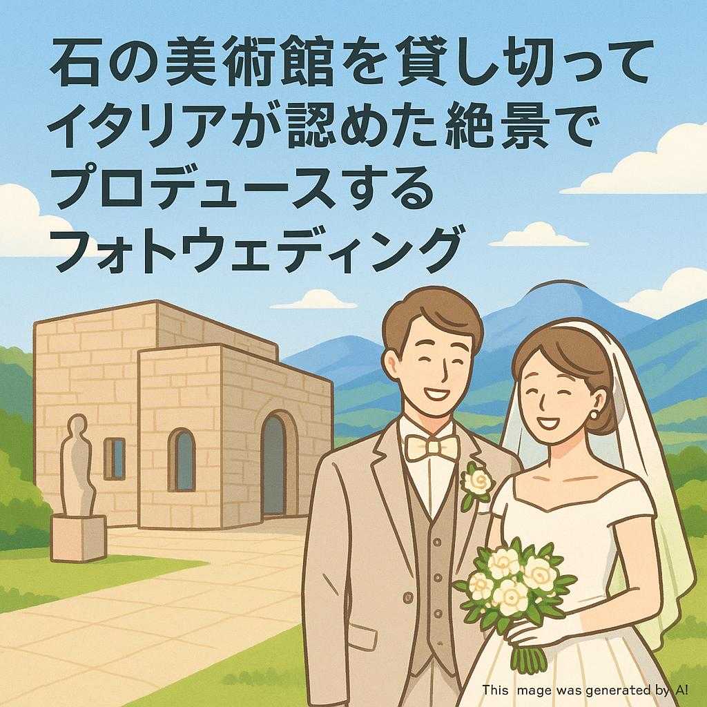石の美術館を貸し切って イタリアが認めた絶景でプロデュースするフォトウェディング