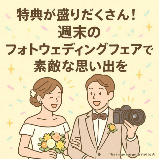 特典が盛りだくさん！週末のフォトウェディングフェアで素敵な思い出を
