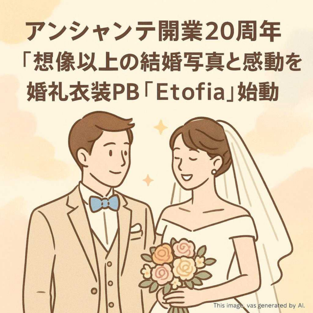 アンシャンテ開業20周年　“想像以上の結婚写真と感動を”　婚礼衣装PB「Etofia」始動