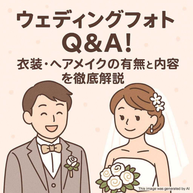 ウェディングフォトQ&A！衣装・ヘアメイクの有無と内容を徹底解説