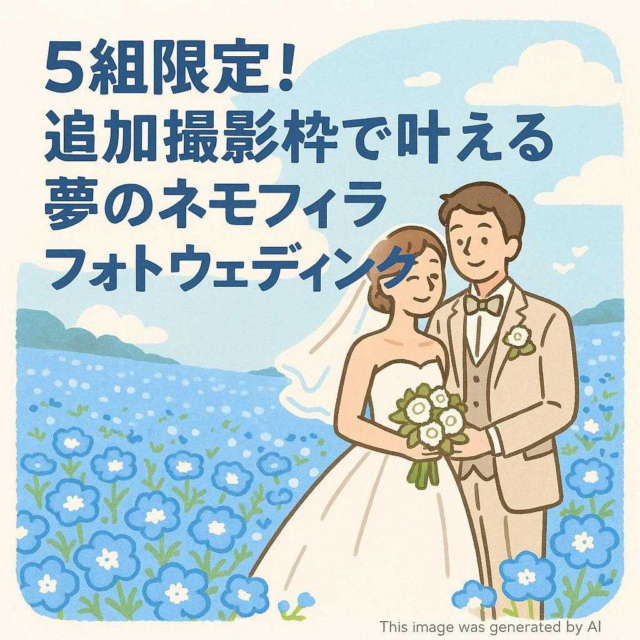 5組限定！追加撮影枠で叶える夢のネモフィラフォトウェディング