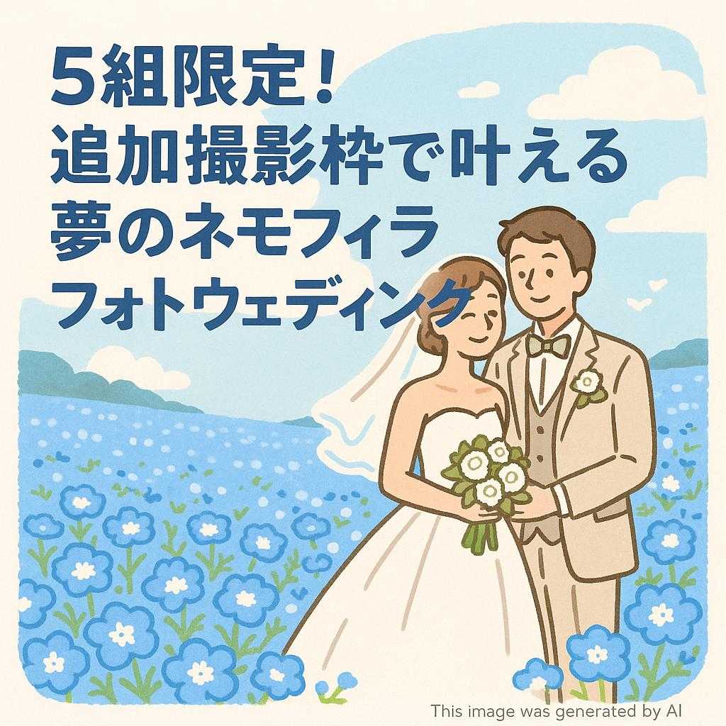5組限定！追加撮影枠で叶える夢のネモフィラフォトウェディング