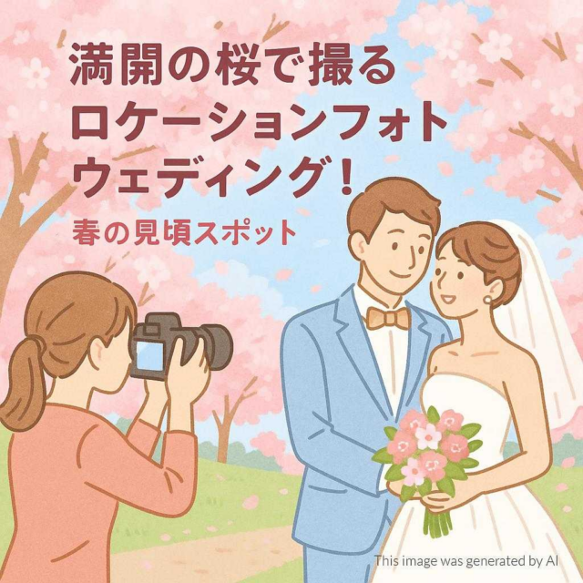 満開の桜で撮るロケーションフォトウェディング！春の見頃スポット