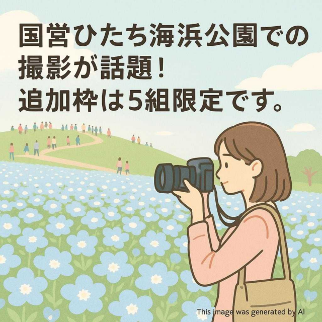 国営ひたち海浜公園での撮影が話題！追加枠は5組限定です