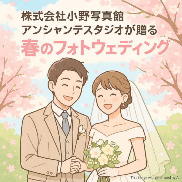 株式会社小野写真館アンシャンテスタジオが贈る春のフォトウェディング