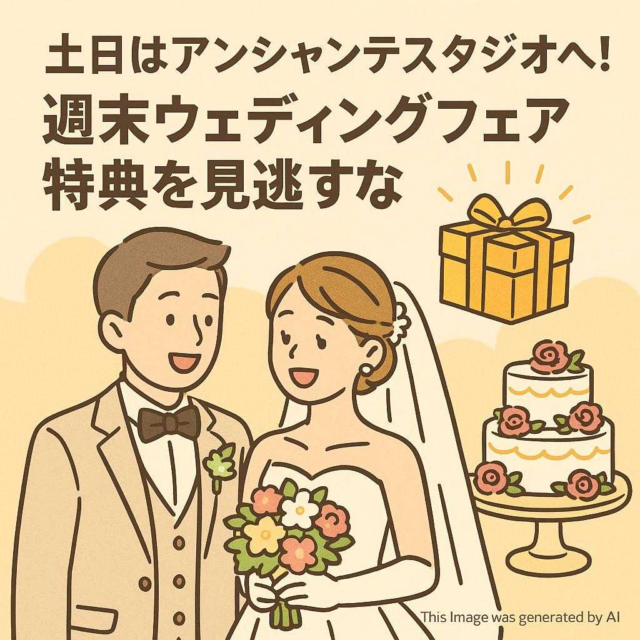 土日はアンシャンテスタジオへ！最終末ウェディングフェア特典を見逃すな