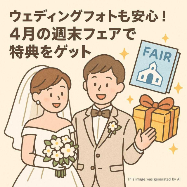 ウェディングフォトも安心！4月の週末フェアで特典をゲット
