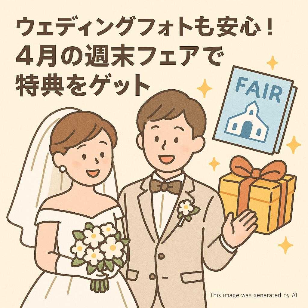 ウェディングフォトも安心！4月の週末フェアで特典をゲット