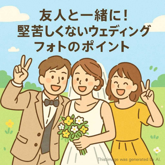 友人と一緒に！堅苦しくないウェディングフォトのポイント