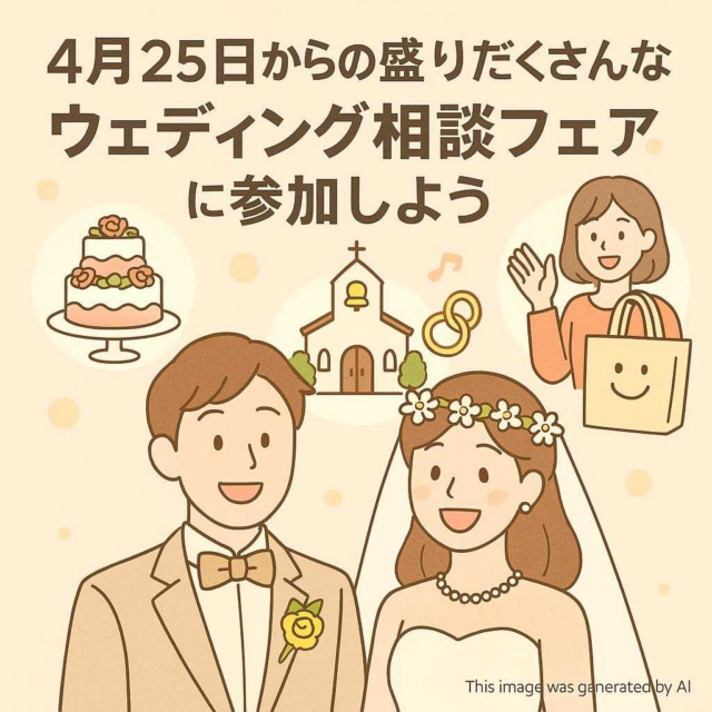 4月25日からの盛りだくさんなウェディング相談フェアに参加しよう