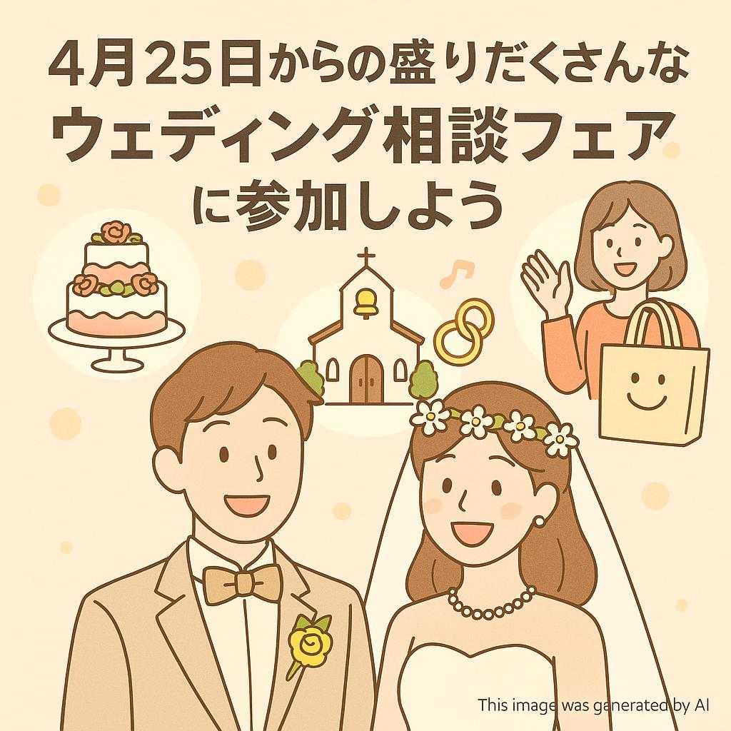 4月25日からの盛りだくさんなウェディング相談フェアに参加しよう