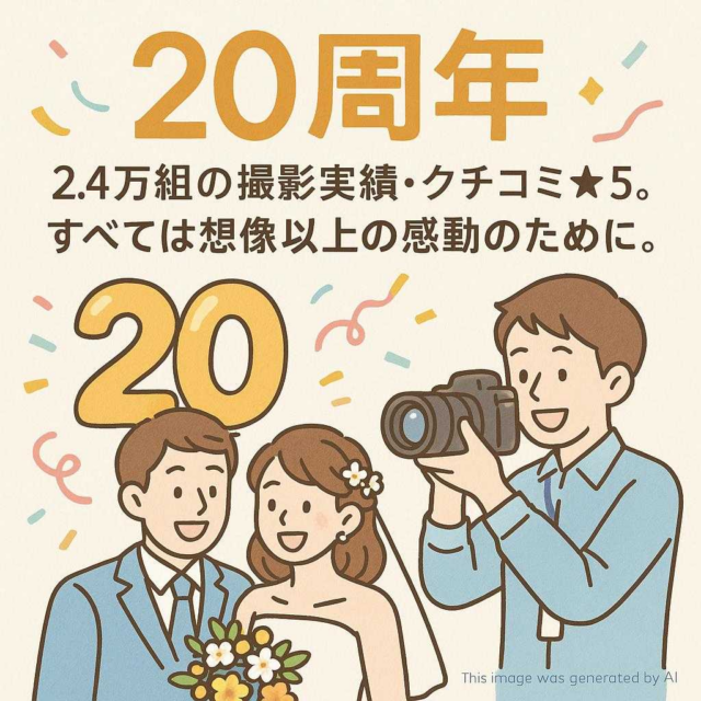 【20周年】2.4万組の撮影実績・クチコミ★5。すべては想像以上の感動のために。