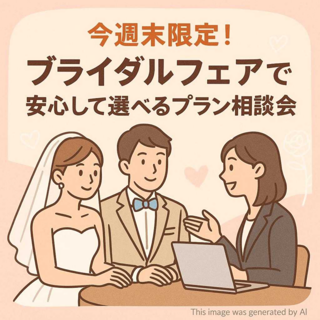 今週末限定！ブライダルフェアで安心して選べるプラン相談会