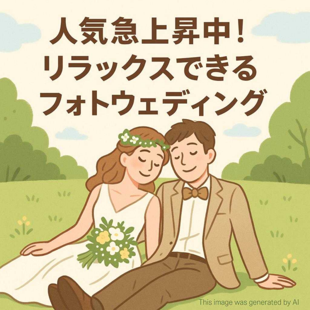 人気急上昇中！リラックスできるフォトウェディング