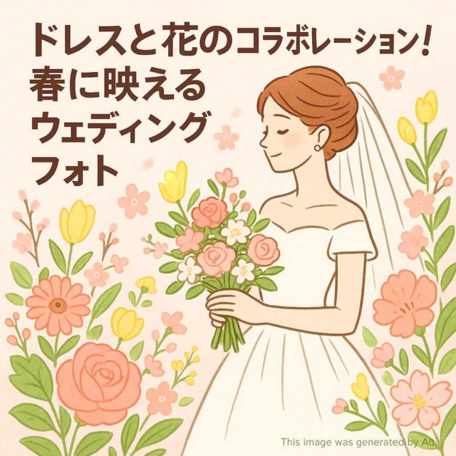 ドレスと花のコラボレーション！春に映えるウェディングフォト