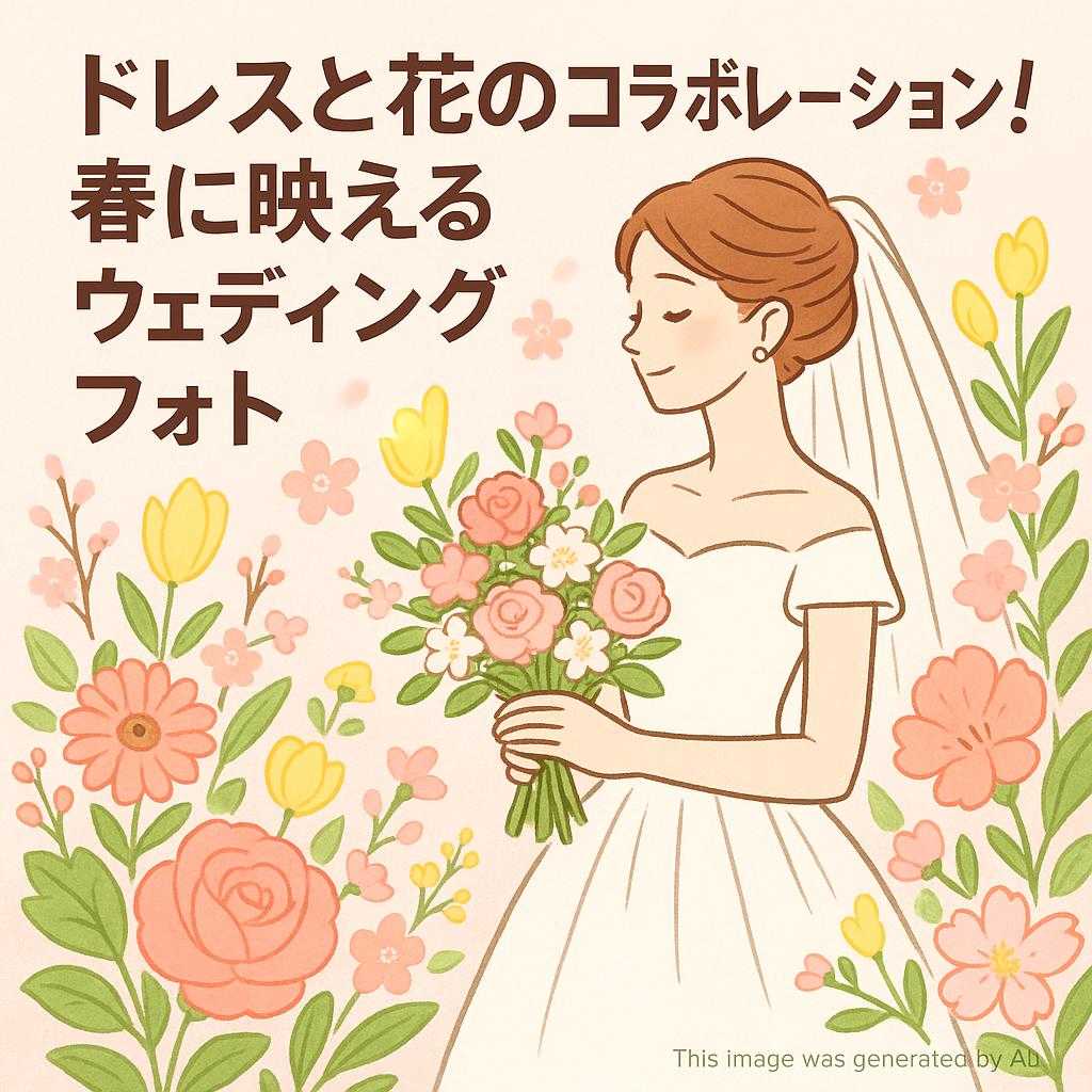 ドレスと花のコラボレーション！春に映えるウェディングフォト