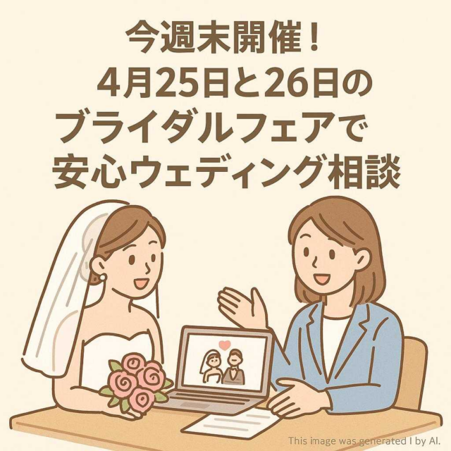 今週末開催！4月25日と26日のブライダルフェアで安心ウェディング相談