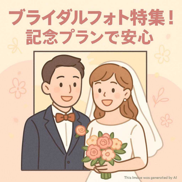 ブライダルフォト特集！記念プランで安心