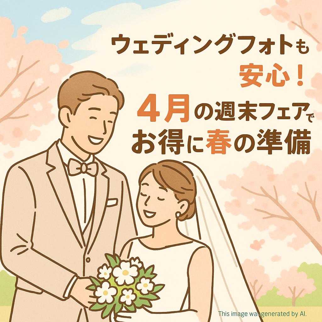 ウェディングフォトも安心！4月の週末フェアでお得に春の準備