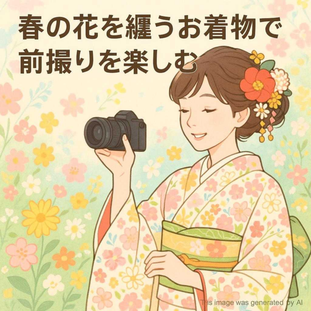 春の花を纏うお着物で前撮りを楽しむ