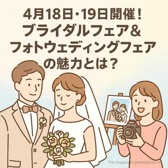 4月18日・19日開催！ブライダルフェア＆フォトウェディングフェアの魅力とは？