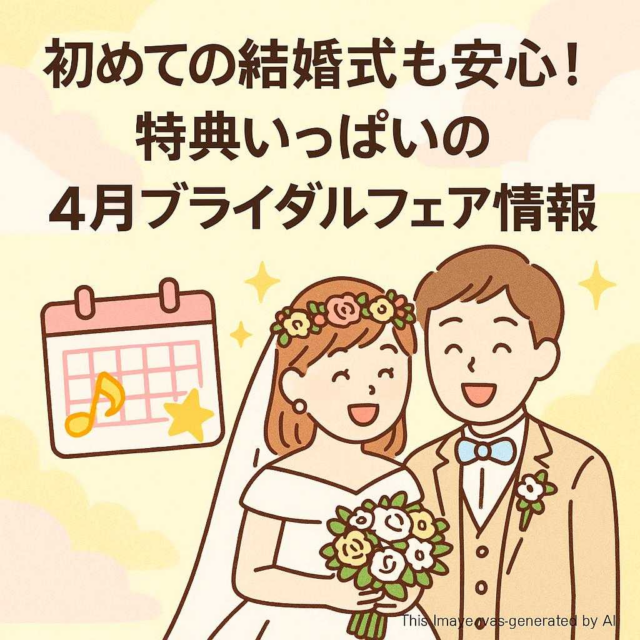 初めての結婚式も安心！特典いっぱいの4月ブライダルフェア情報