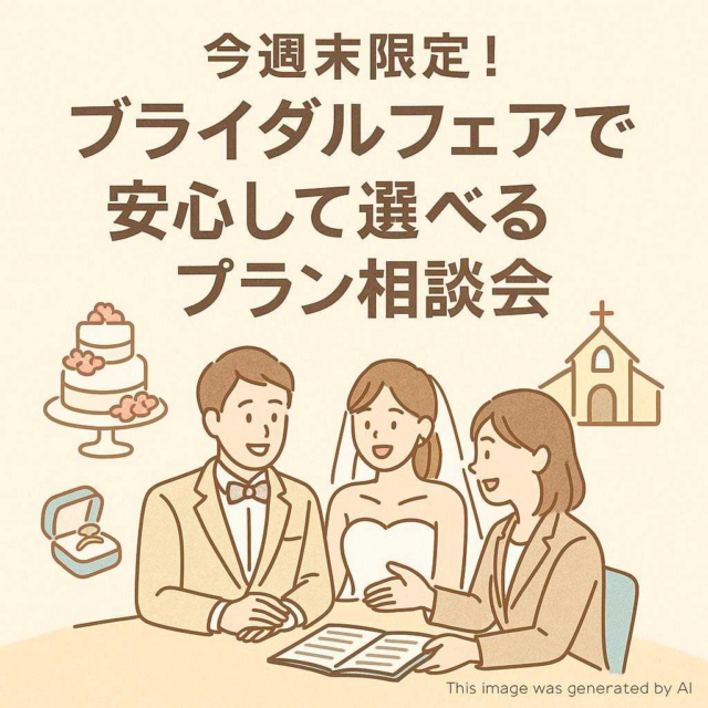 今週末限定！ブライダルフェアで安心して選べるプラン相談会
