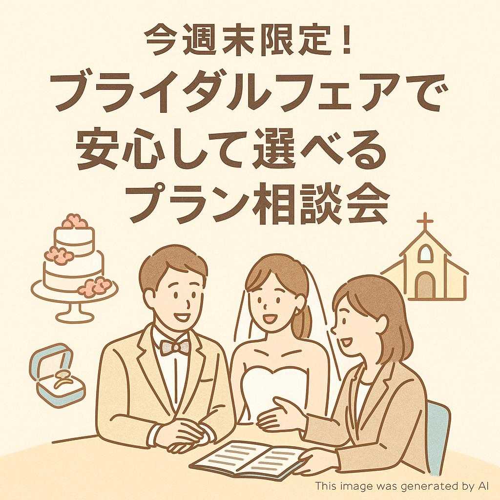今週末限定！ブライダルフェアで安心して選べるプラン相談会