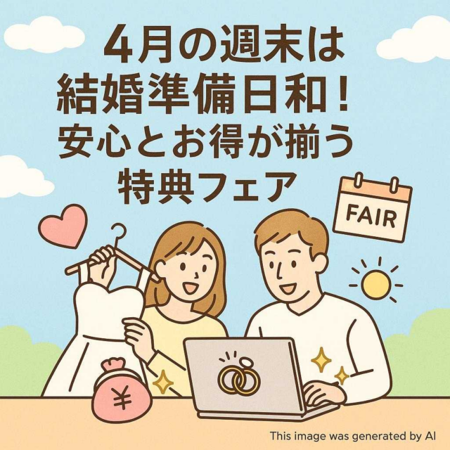 4月の週末は結婚準備日和！安心とお得が揃う特典フェア