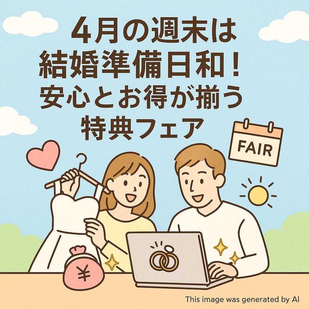4月の週末は結婚準備日和！安心とお得が揃う特典フェア