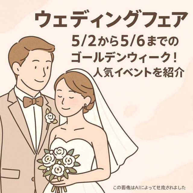 ウェディングフェア5/2から5/6までのゴールデンウェーク！人気イベントを紹介