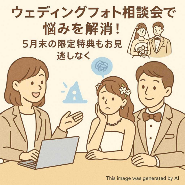 ウェディングフォト相談会で悩みを解消！5月末の限定特典もお見逃しなく