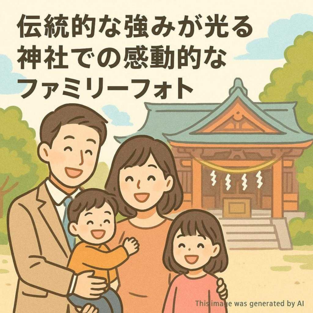 伝統的な強みが光る神社での感動的なファミリーフォト