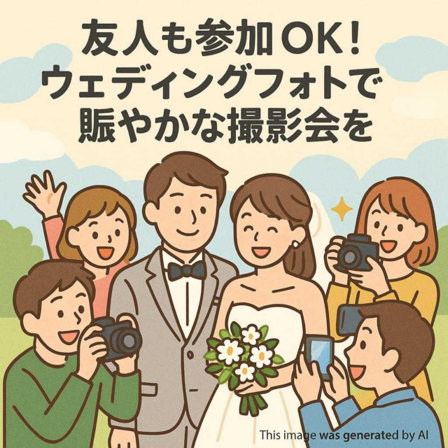 友人も参加OK！ウェディングフォトで賑やかな撮影会を