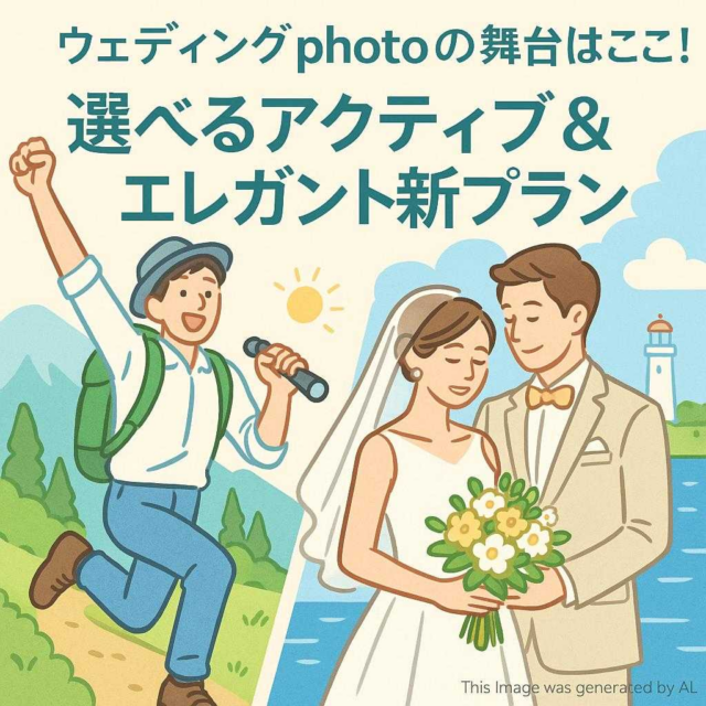 ウェディングphotoの舞台はここ！選べるアクティブ＆エレガント新プラン