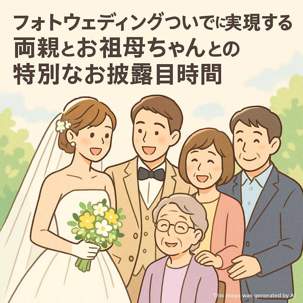 フォトウェディングついでに実現する両親とお祖母ちゃんとの特別なお披露目時間