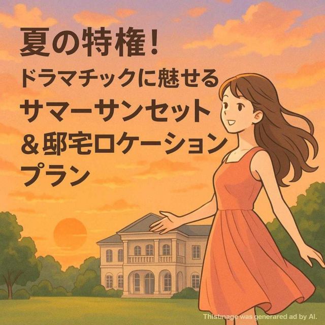夏の特権！ドラマチックに魅せる「サマーサンセット＆邸宅ロケーションプラン」