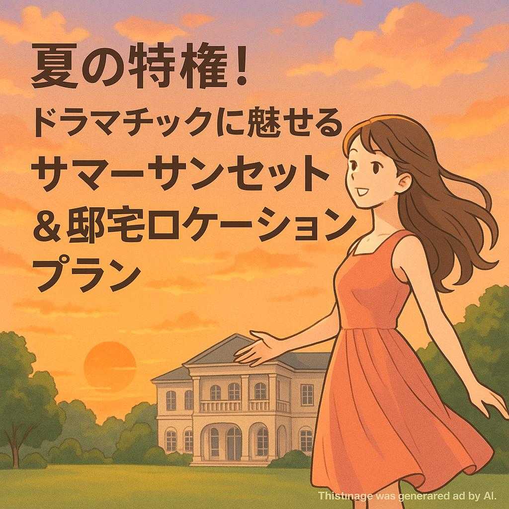 夏の特権!ドラマチックに魅せる「サマーサンセット&邸宅ロケーションプラン」