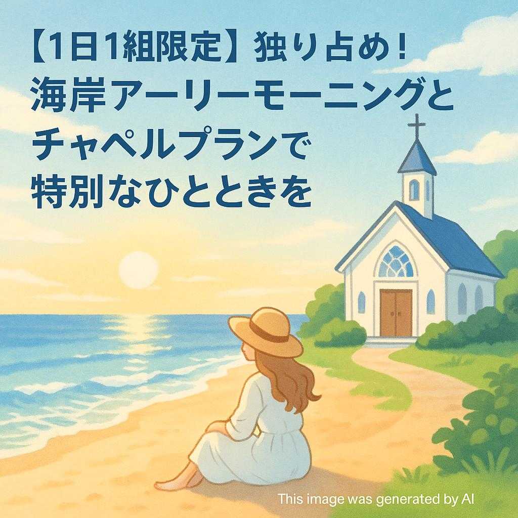 【1日1組限定】独り占め！海岸アーリーモーニングとチャペルプランで特別なひとときを