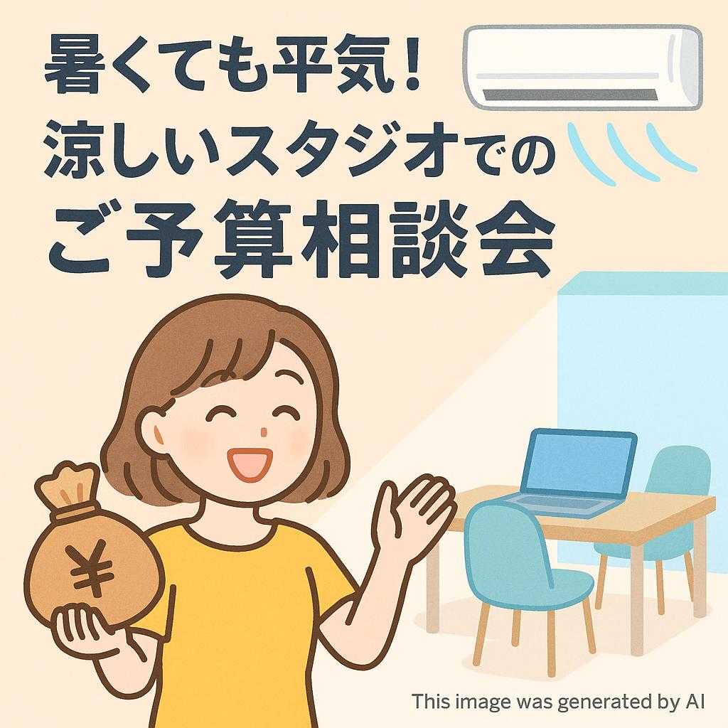 暑くても平気！涼しいスタジオでのご予算相談会