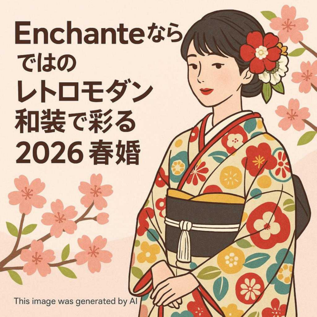 Enchanteならではのレトロモダン和装で彩る2026春婚