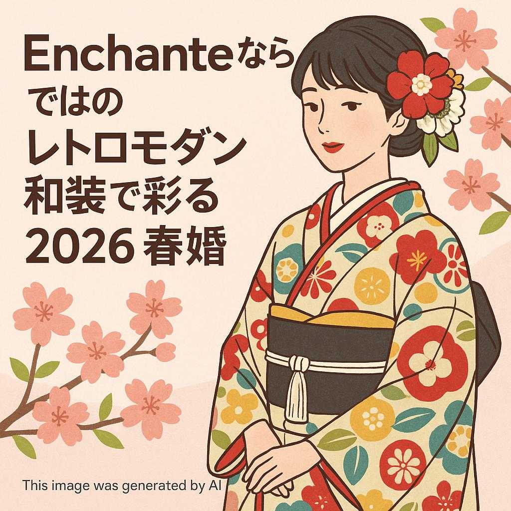Enchanteならではのレトロモダン和装で彩る2026春婚