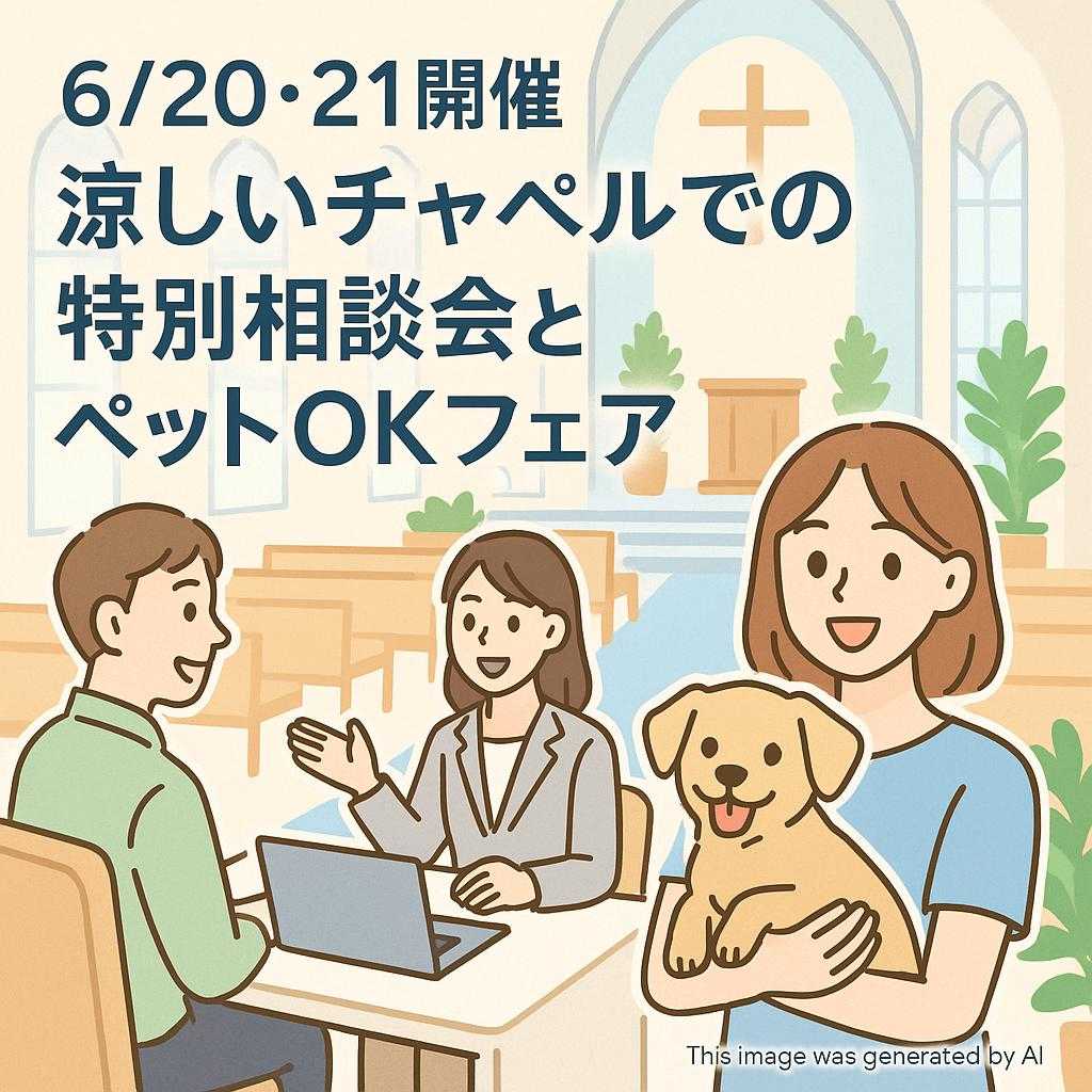 6/20・21開催 涼しいチャペルでの特別相談会とペットOKフェア