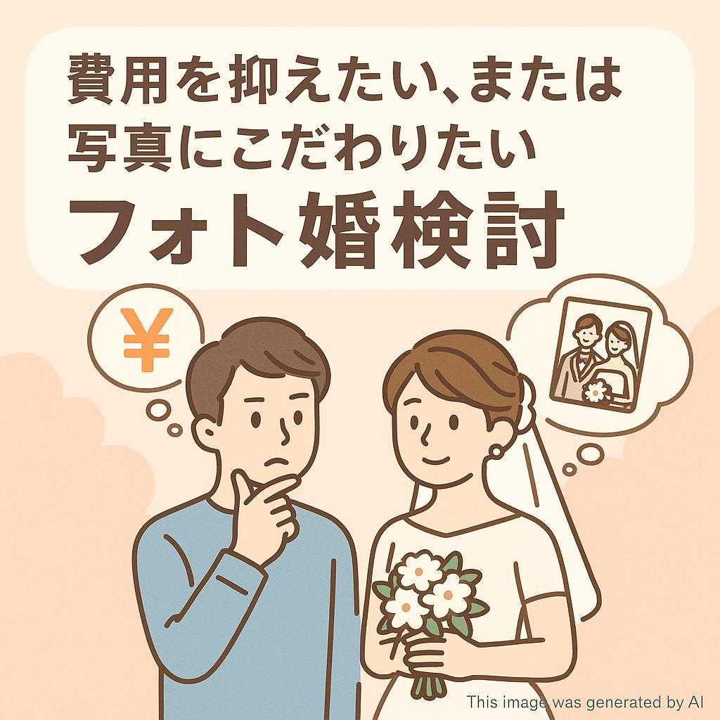 費用を抑えたい、または写真にこだわりたいフォト婚検討