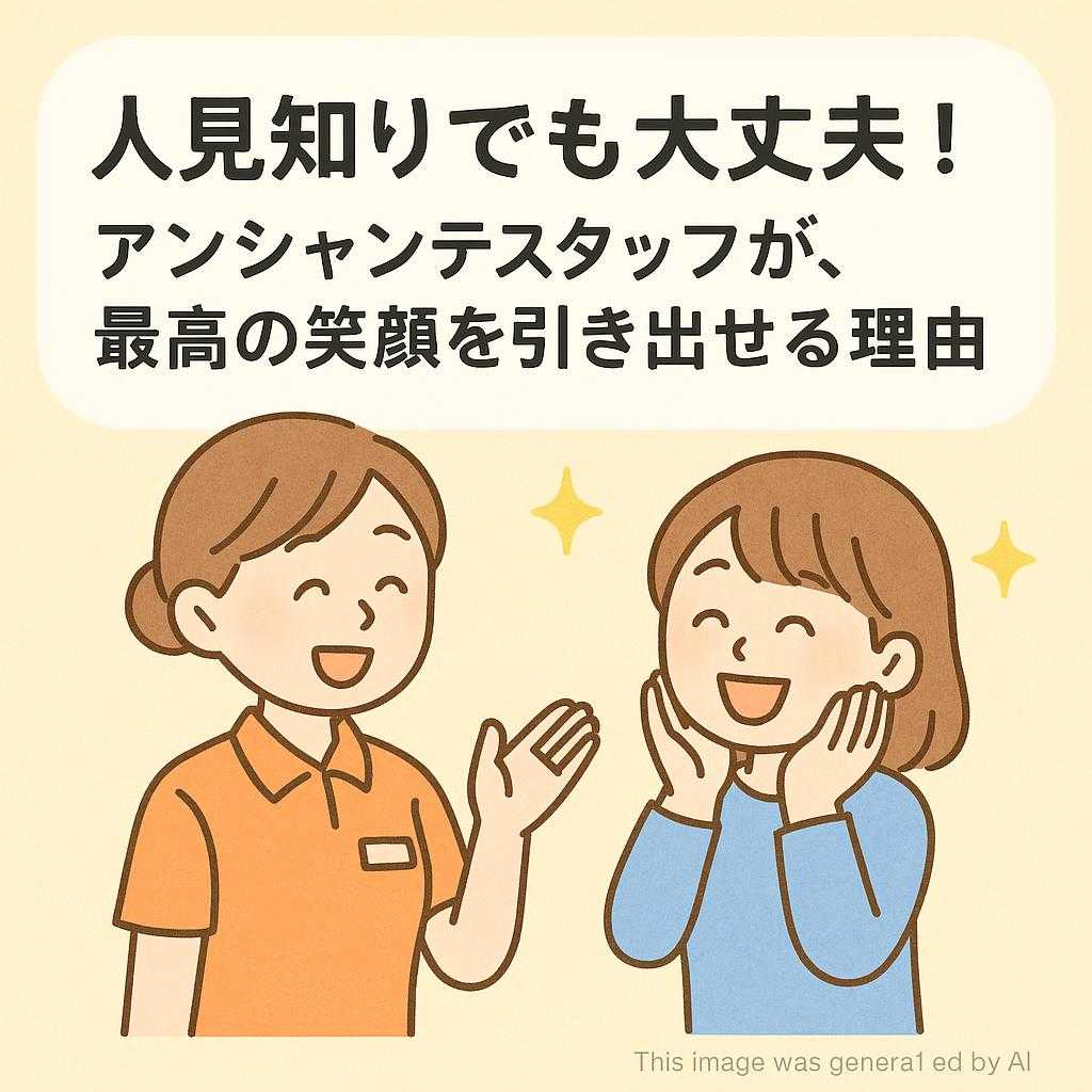 「人見知りでも大丈夫！」アンシャンテスタッフが、最高の笑顔を引き出せる理由