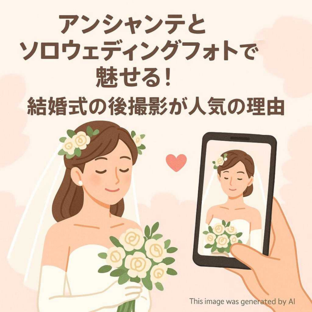 アンシャンテとソロウェディングフォトで魅せる！結婚式の後撮影が人気の理由